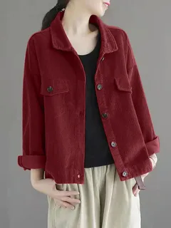 Chaqueta de manga larga de pana lisa