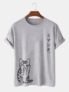 Japanese Cat Printed T-shirts