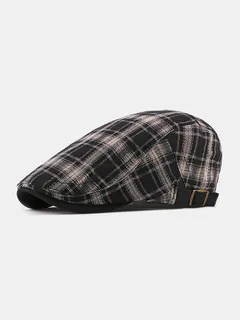 Men's Plaid Beret Cap