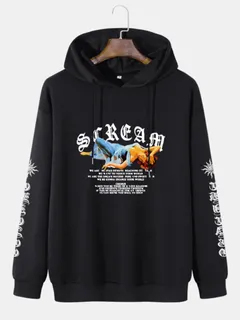 Letter Pattern Figure Hoodies