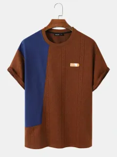 T-shirts with contrast textured appliqués