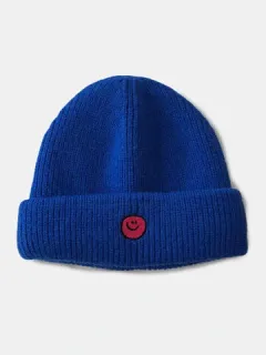 Unisex Cartoon Smiley Face Embroidery Beanie Hat