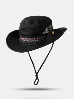 Canvas Visor Bucket Fisherman Hat Foldable Chin Strap