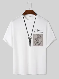 T-shirts with floral print and chest pocket