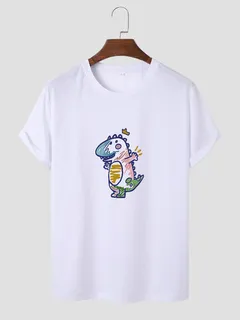 Cartoon Dinosaur Graphic T-Shirts