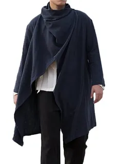 Men's Solid Color Irregular Cardigans