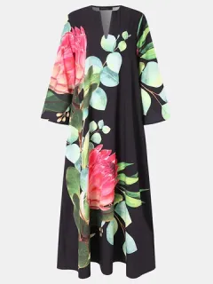 Estampado Calico Pocket Vestido