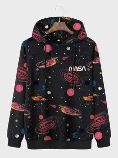 Galaxy Planet Print Hoodies