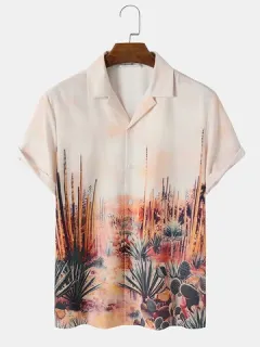 Desert Plant Scene Print Shirts