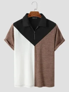 Colorblock Half Zip Golf Shirts