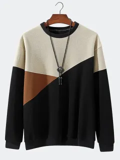 Color Block Patchwork Pullover Sweatshirts