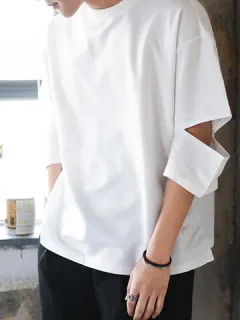 Solid Cutout Half Sleeve T-shirt