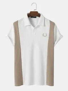 Contrast Embroidered Knit Golf Shirts