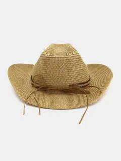 Unisex Retro Straw Woven Sun Protection Jazz Cap