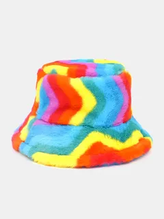 Unisex Rainbow Striped Bucket Hat
