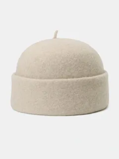 Unisex Solid Wool Skull Cap