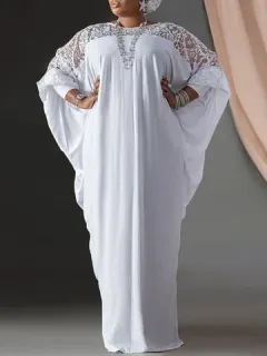 Patchwork de encaje de talla grande Vestido