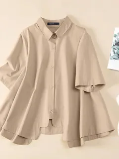 Dobladillo irregular con solapa sólida Camisa