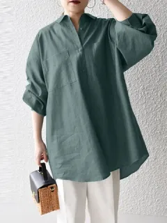 Solapa lisa con dos bolsillos Camisa