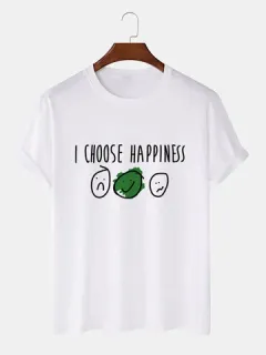 Smiley Face Slogan Print T-shirts