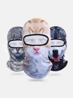 3D Gato Parasol para animales Bicicleta de cara completa Mascara Sombrero