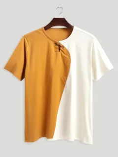 Two-tone patchwork t-shirts