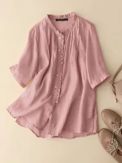 Ribete de volante liso Algodón Camisa
