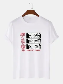 Japanese Anime Slogan Print T-shirts