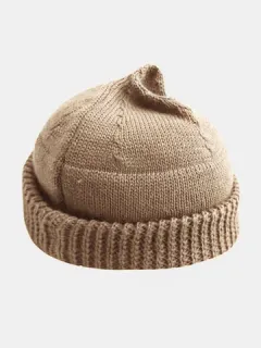 OWNER Brimless Elastic Solid Color Unisex Skull Hat Knitted Beanie Hat Cap