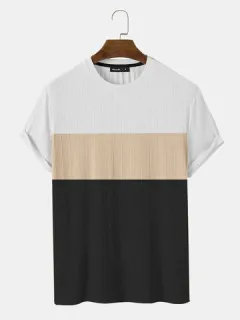 Color Block Textured T-shirts