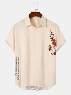 Blossom Letter Pattern Shirts