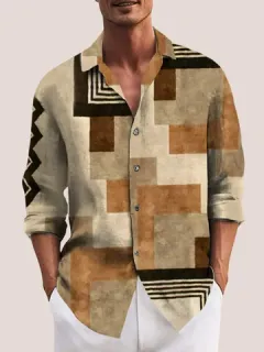 Geometric Color Block Shirts