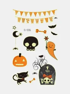 Halloween Luminoso Temporal Tatuaje