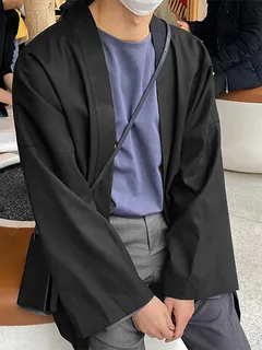 Long Sleeve Plain Kimono Cardigan