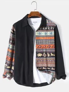 Tribal Geometric Animal Print Shirts