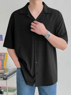 Revere Neck Half Sleeve Shirt