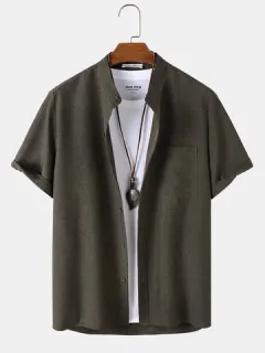 Solid High Neck Shirts