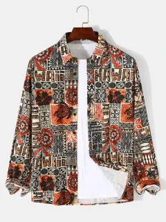Square Graphic Ethnic Seamless Shirts