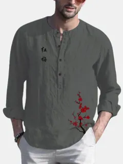 Chinese Plum Blossom Embroidered T-shirts