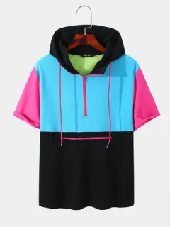 Men's 100% cotton Four-color zipper pocket Hood