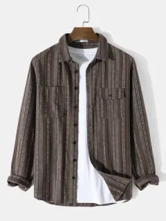 Striped Printed Double Pocket Shirts