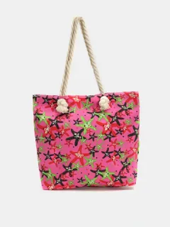 Hombro reutilizable de lona de estrella de mar Bolsa Bolso de mano para compras de viaje