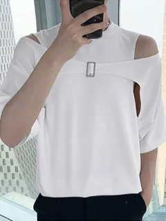 Off Shoulder Cutout Leisure T-shirt