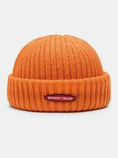 Unisex Skull Woven Solid Letter Label Cap