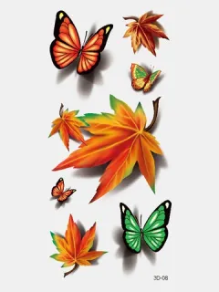 Pegatinas de tatuajes de mariposa estéreo 3D