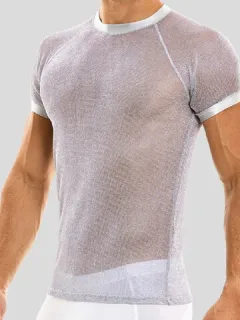 Shiny Mesh Sheer T-shirts