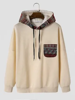 Geo Chest Pocket Ethnic Hoodies