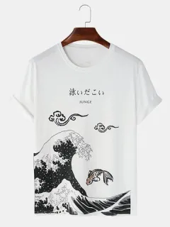 T-shirts with Japanese carp print