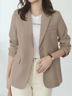 Blazer liso con botones de manga larga