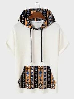 Ethnic Geometric Hooded T-shirts